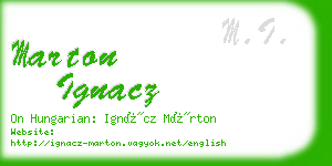 marton ignacz business card